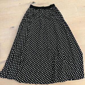 Polka Dot Maxi Skirt - Black and White